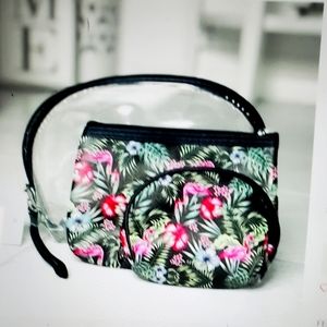 ValMarie Tropical Floral Cosmetic Bag Set